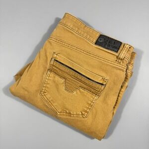 Fried Denim Men's Slim Fit Tan Khaki Casual Jeans Size 38x32